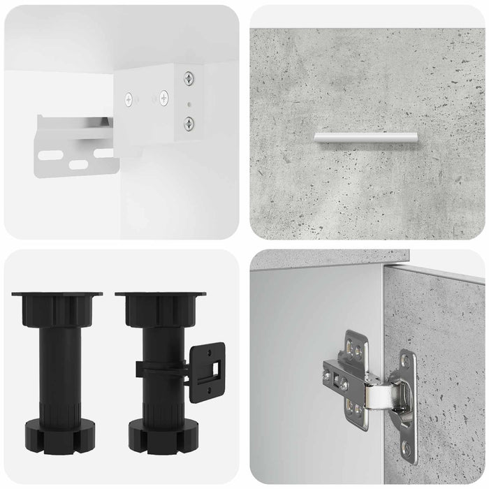 Unitate de bucătărie Lyon 8 pcs Gri Beton Lemn prelucrat - WALTI WALTI