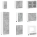 Unitate de bucătărie Lyon 8 pcs Gri Beton Lemn prelucrat - WALTI WALTI