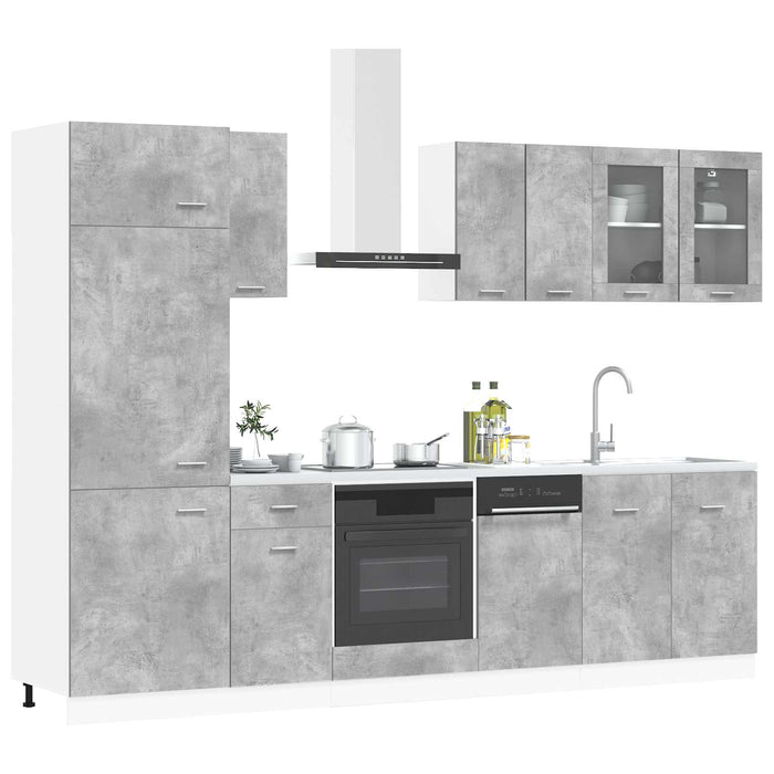 Unitate de bucătărie Lyon 8 pcs Gri Beton Lemn prelucrat - WALTI WALTI