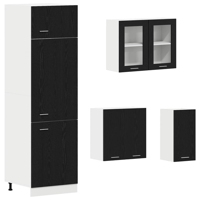 Unitate de bucătărie Lyon 8 pcs Stejar Negru Lemn prelucrat WALTI