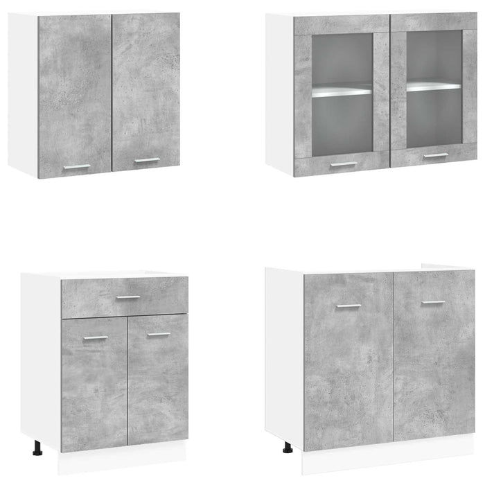 Unitate de bucătărie Lyon 4 pcs Gri Beton Lemn prelucrat WALTI