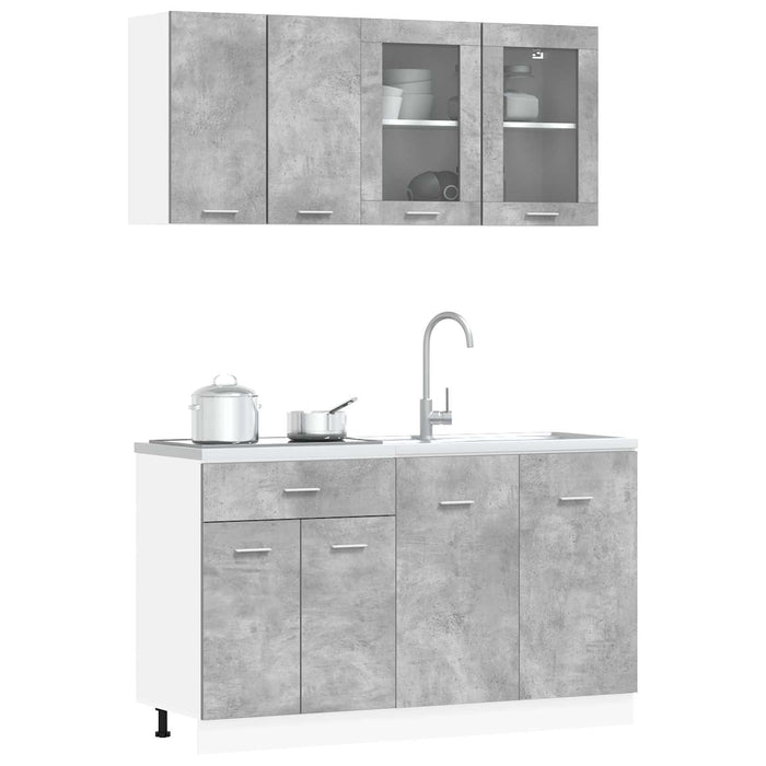 Unitate de bucătărie Lyon 4 pcs Gri Beton Lemn prelucrat WALTI