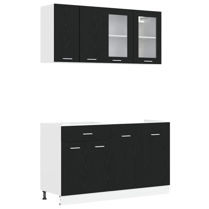 Unitate de bucătărie Lyon 4 pcs Stejar Negru Lemn prelucrat WALTI