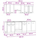 Set de dulapuri de bucătărie Lyon 8 pcs 240 x 46 x 81,5 cm - WALTI WALTI