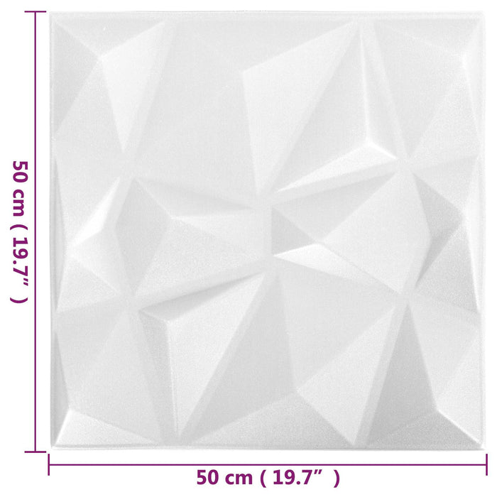 Panouri de perete 48 pcs Alb Diamond 50 x 50 cm Spumă XPS - WALTI WALTI