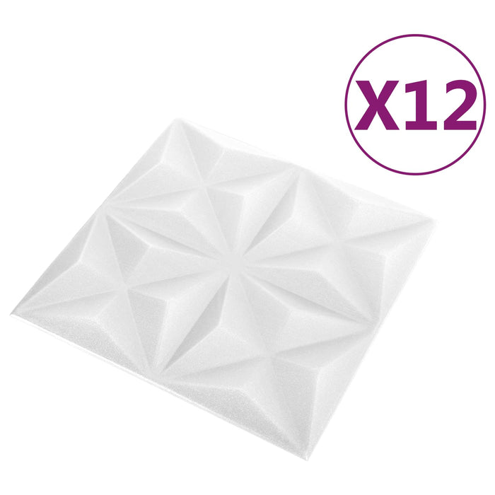 Panouri de perete 12 pcs Alb Origami 50 x 50 cm Spumă XPS - WALTI WALTI