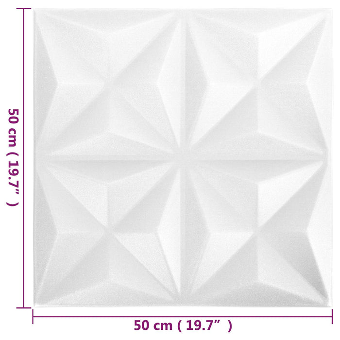 Panouri de perete 48 pcs Alb Origami 50 x 50 cm Spumă XPS - WALTI WALTI
