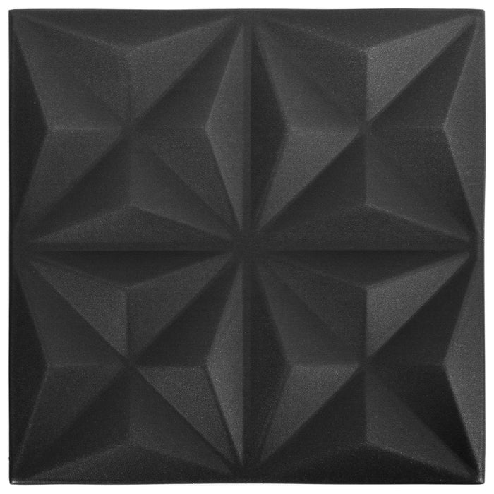 Panouri de perete 48 pcs Origami Negru 50 x 50 cm Spumă XPS - WALTI WALTI