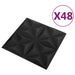 Panouri de perete 48 pcs Origami Negru 50 x 50 cm Spumă XPS - WALTI WALTI