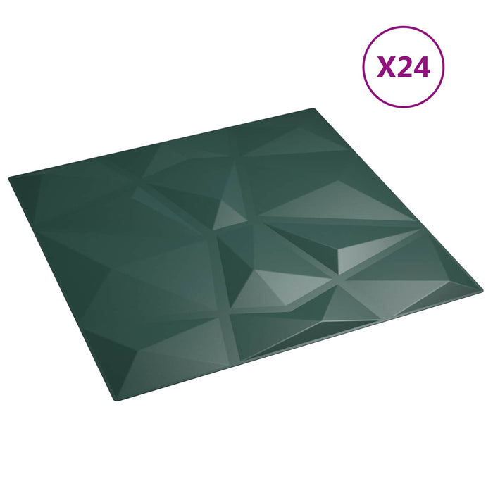 Panouri de perete 24 pcs Verde 50 x 50 cm Spumă XPS - WALTI WALTI