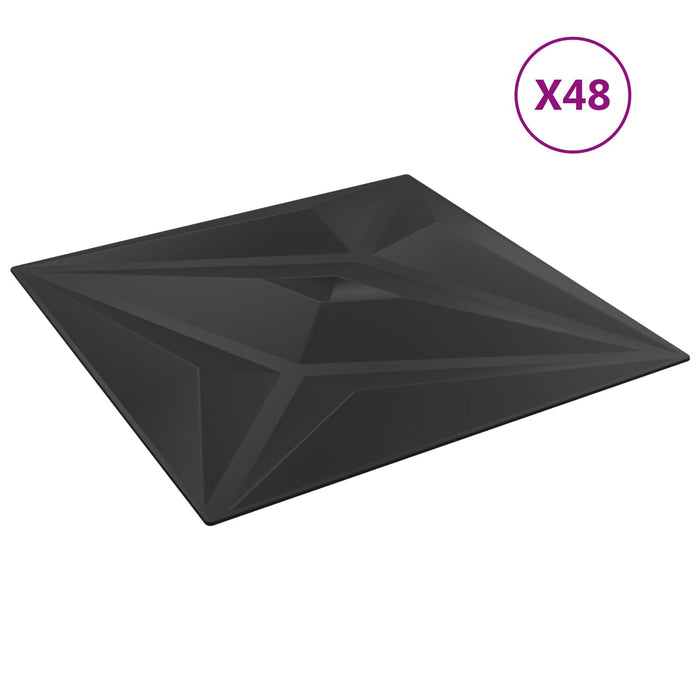 Panouri de perete Stea 48 pcs Stea Neagră 50 x 50 cm Spumă XPS - WALTI WALTI