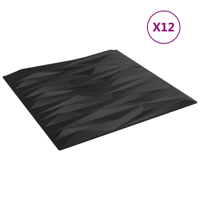 Panouri de perete 12 pcs Piatra Neagră 50 x 50 cm Spumă XPS - WALTI WALTI