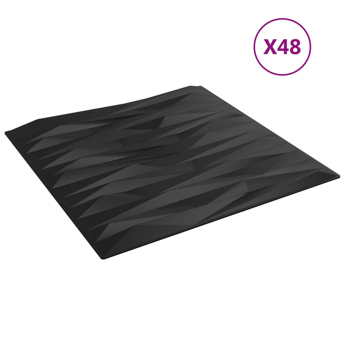 Panouri de perete 48 pcs Piatra Neagră 50 x 50 cm Spumă XPS - WALTI WALTI
