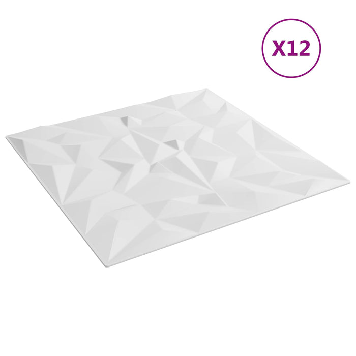 Panouri de perete 12 pcs Alb 50 x 50 cm Spumă XPS - WALTI WALTI