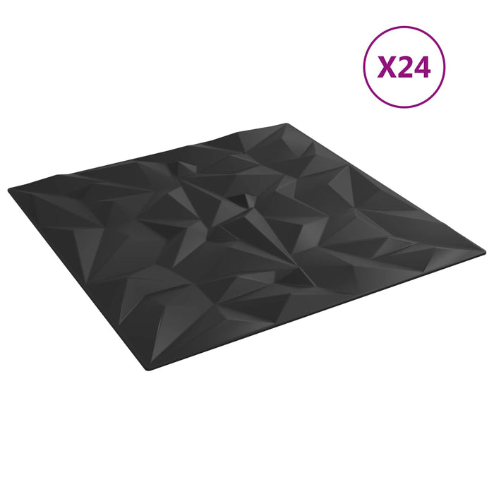 Panouri de perete 24 pcs Negru 50 x 50 cm Spumă XPS - WALTI WALTI