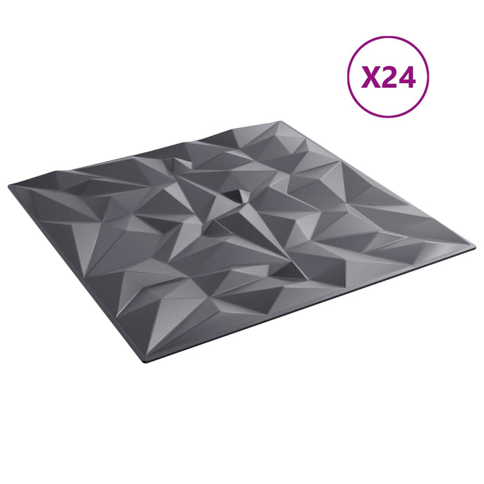 Panouri de perete 24 pcs Gri Amethyst 50 x 50 cm Spumă XPS - WALTI WALTI