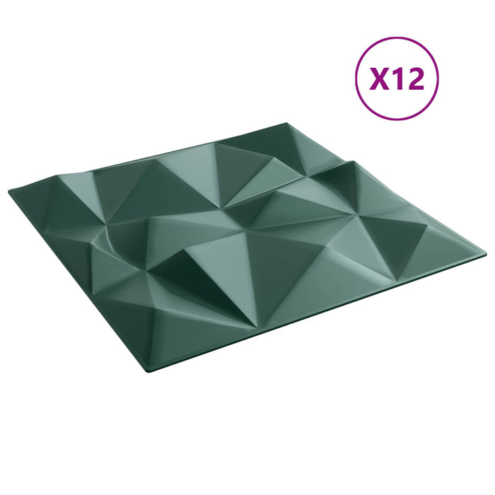 Panouri de perete 12 pcs Verde Diamond 50 x 50 cm Spumă XPS - WALTI WALTI