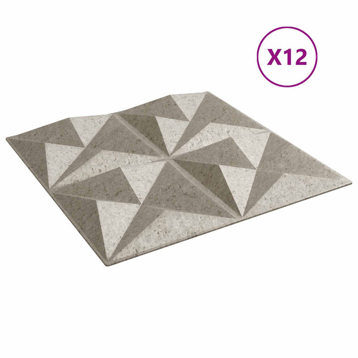 Panouri de perete 12 pcs Beton Origami 50 x 50 cm Spumă XPS - WALTI WALTI