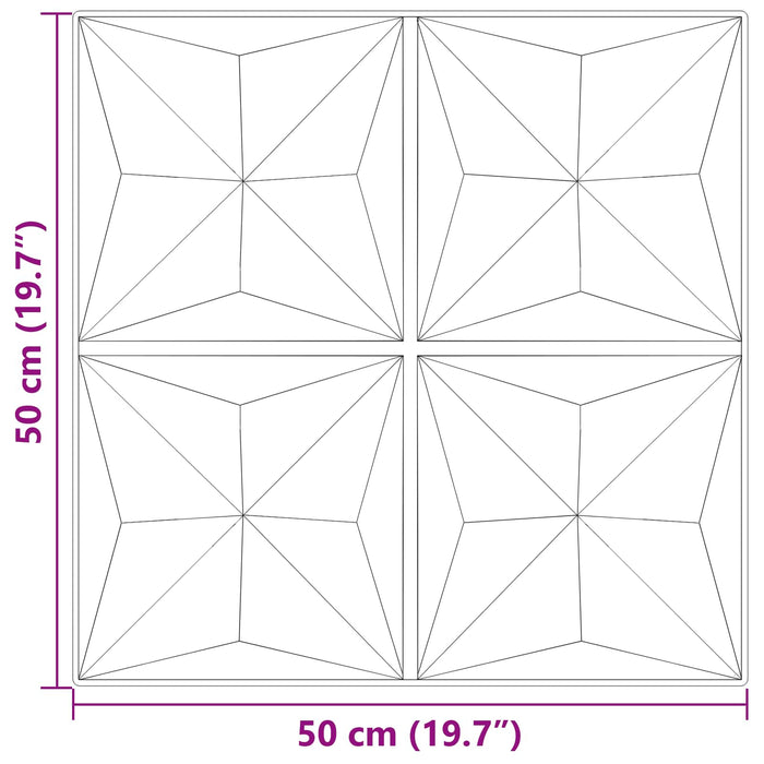 Panouri de perete 12 pcs Verde Origami 50 x 50 cm Spumă XPS - WALTI WALTI