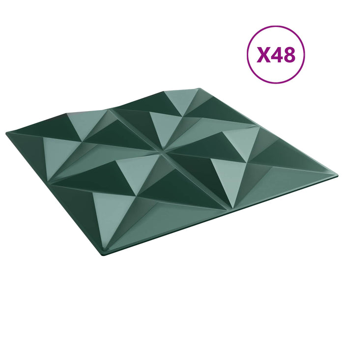 Panouri de perete 48 pcs Verde Origami 50 x 50 cm Spumă XPS - WALTI WALTI