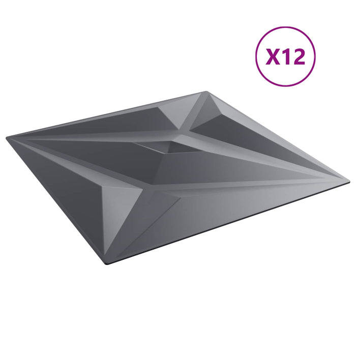 Panouri de perete Stea 12 pcs Gri Star 50 x 50 cm Spumă XPS - WALTI WALTI