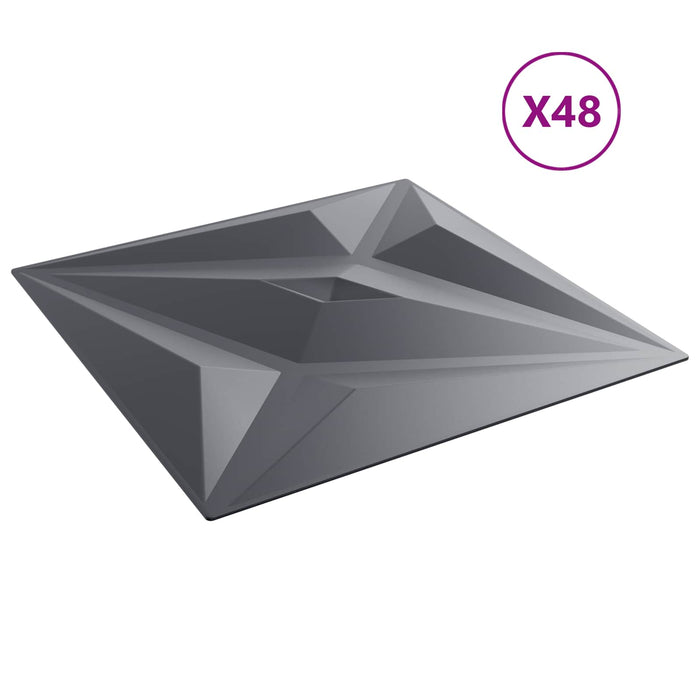 Panouri de perete Stea 48 pcs Gri Star 50 x 50 cm Spumă XPS - WALTI WALTI