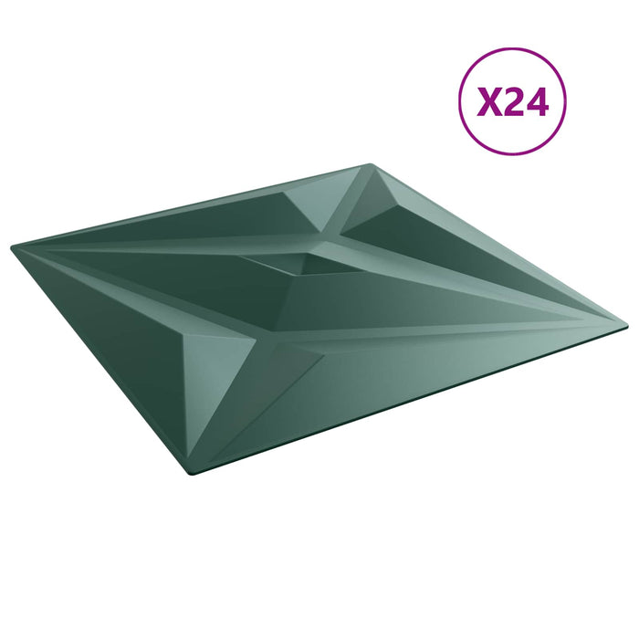 Panouri de perete Stea 24 pcs Verde Star 50 x 50 cm Spumă XPS - WALTI WALTI