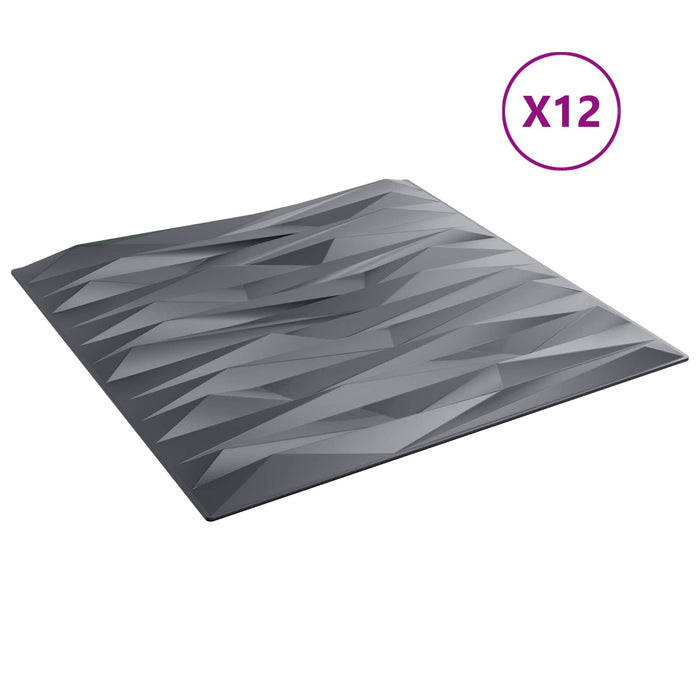 Panouri de perete 12 pcs Gri piatră 50 x 50 cm Spumă XPS - WALTI WALTI