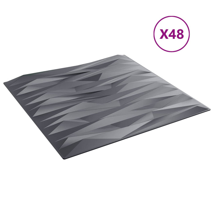 Panouri de perete 48 pcs Gri piatră 50 x 50 cm Spumă XPS - WALTI WALTI