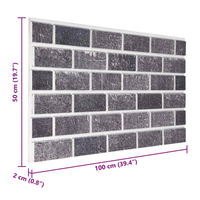 Panouri de perete 10 pcs Negru și Gri 100 x 50 cm Spumă EPS - WALTI WALTI