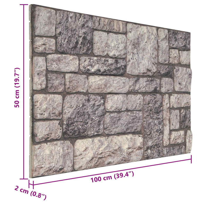 Panouri de perete 10 pcs Gri și alb 100 x 50 cm Spumă EPS - WALTI WALTI
