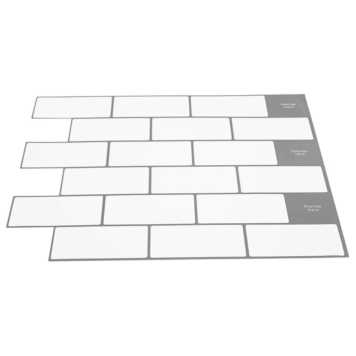 Placă de metrou 10 pcs Alb gri 30 x 30 cm Poliuretan și PET - WALTI WALTI