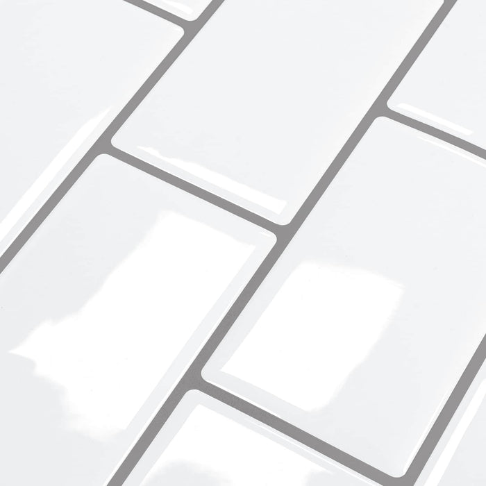 Placă de metrou 20 pcs Alb gri 30 x 30 cm Poliuretan și PET - WALTI WALTI