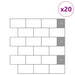 Placă de metrou 20 pcs Alb gri 30 x 30 cm Poliuretan și PET - WALTI WALTI