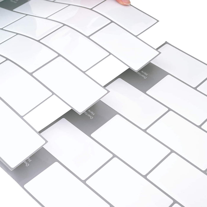 Placă de metrou 50 pcs Alb gri 30 x 30 cm Poliuretan și PET - WALTI WALTI