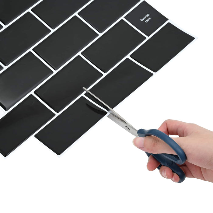 Placă de metrou 20 pcs Negru 30 x 30 cm Poliuretan și PET - WALTI WALTI