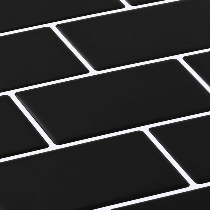 Placă de metrou 20 pcs Negru 30 x 30 cm Poliuretan și PET - WALTI WALTI