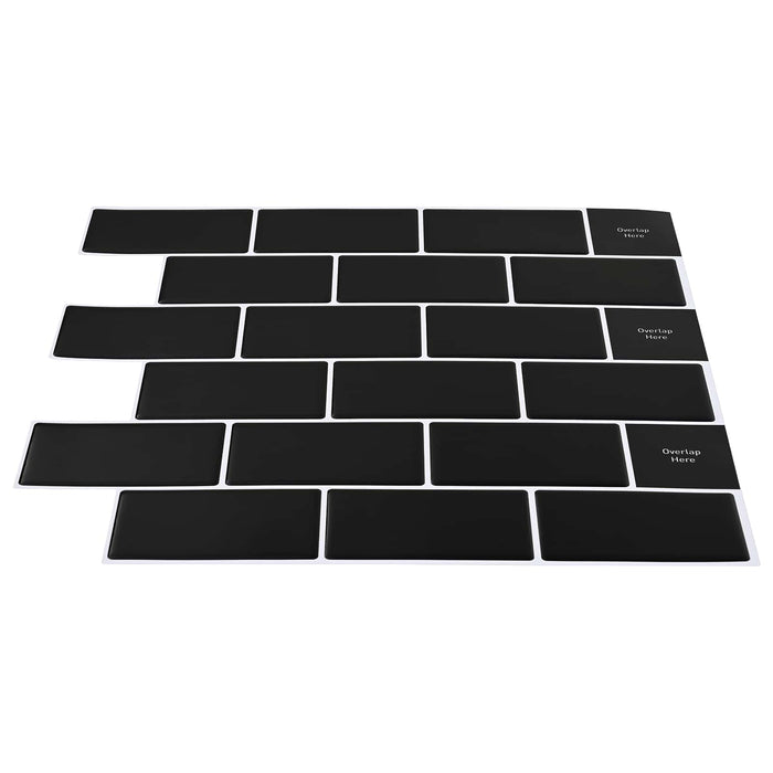 Placă de metrou 20 pcs Negru 30 x 30 cm Poliuretan și PET - WALTI WALTI