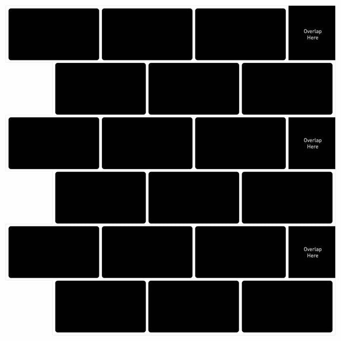 Placă de metrou 20 pcs Negru 30 x 30 cm Poliuretan și PET - WALTI WALTI