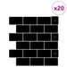 Placă de metrou 20 pcs Negru 30 x 30 cm Poliuretan și PET - WALTI WALTI