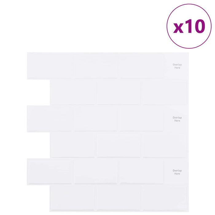 Placă de metrou 10 pcs Alb 30 x 30 cm Poliuretan și PET - WALTI WALTI