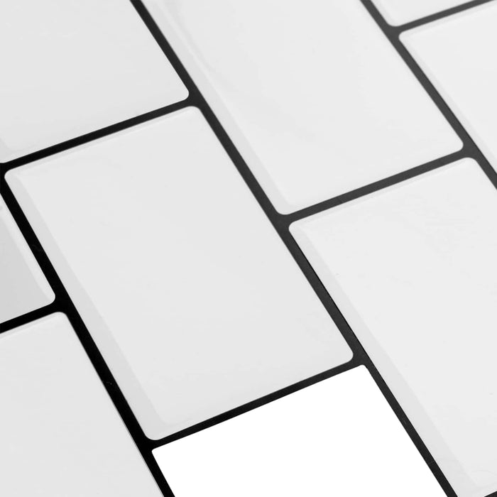 Placă de metrou 10 pcs Alb negru 30 x 30 cm Poliuretan și PET - WALTI WALTI