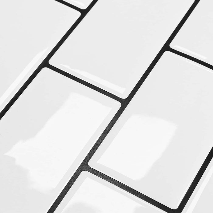 Placă de metrou 20 pcs Alb negru 30 x 30 cm Poliuretan și PET - WALTI WALTI