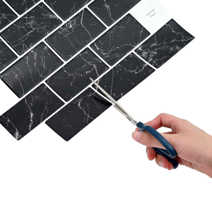 Placă de metrou 10 pcs Marmură neagră 30 x 30 cm - WALTI WALTI