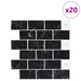 Placă de metrou 20 pcs Marmură neagră 30 x 30 cm - WALTI WALTI