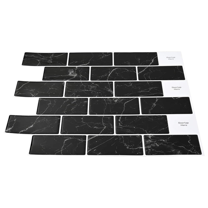 Placă de metrou 50 pcs Marmură neagră 30 x 30 cm - WALTI WALTI