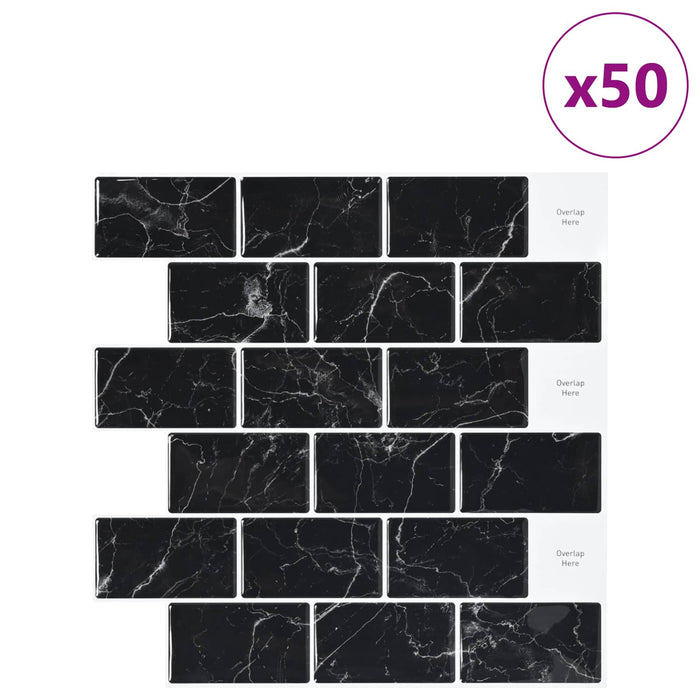 Placă de metrou 50 pcs Marmură neagră 30 x 30 cm - WALTI WALTI