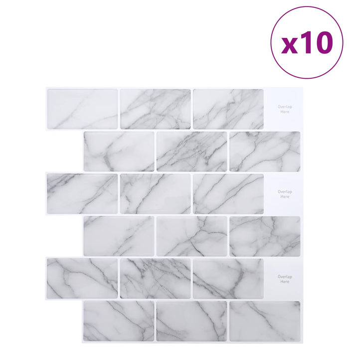 Placă de metrou 10 pcs Marmură albă 30 x 30 cm - WALTI WALTI