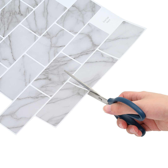 Placă de metrou 20 pcs Marmură albă 30 x 30 cm - WALTI WALTI
