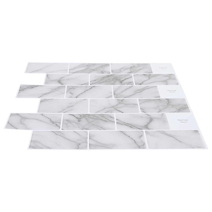 Placă de metrou 20 pcs Marmură albă 30 x 30 cm - WALTI WALTI
